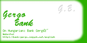 gergo bank business card